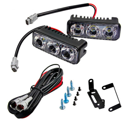 Комплект Предни Мощни 3 Led  Диодни Дневни Светлини 12V 3W НОВИ