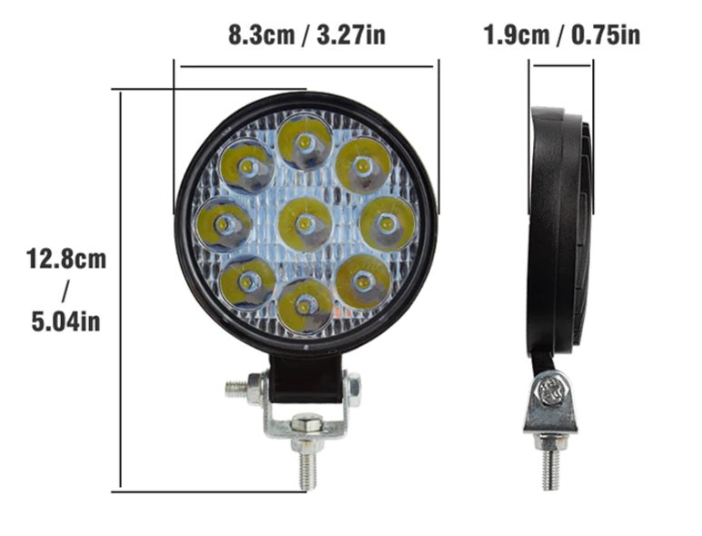 LED фар 27W 12V 24V Слим