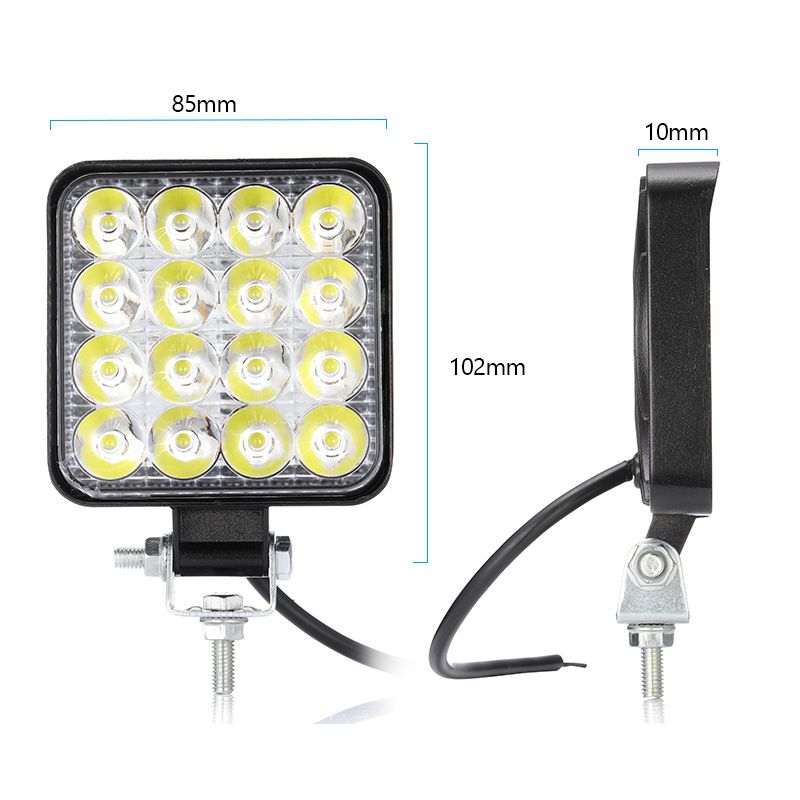 Комплект 2 Броя 48W Мини LED Диоден Фар Прожектор Дневни Светлини Диодна Лампа 12V 24V