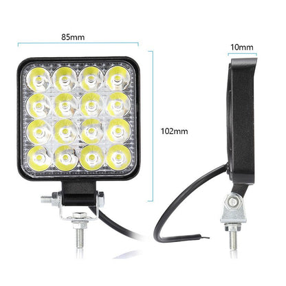 Комплект 2 Броя 48W Мини LED Диоден Фар Прожектор Дневни Светлини Диодна Лампа 12V 24V