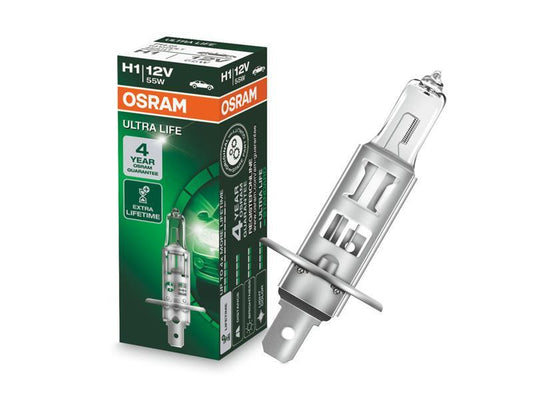 1бр. Халогенна крушка Osram H1 UltraLife 12V, 55W, P14.5s