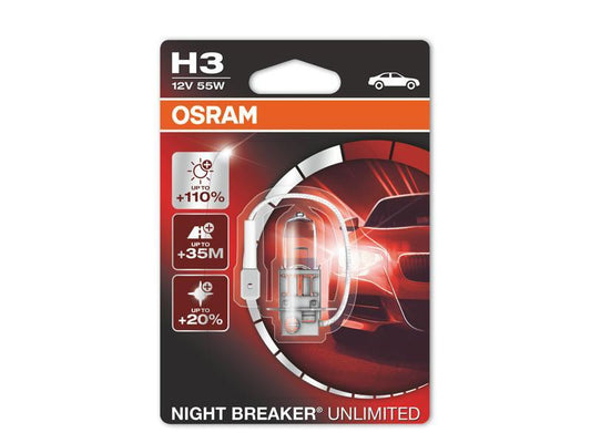 1бр. Халогенна крушка Osram H3 Night Breaker Unlimited 12V, 55W, PK22s