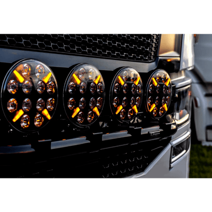 1бр Кръгъл LED фар 8.6" 120W , Ø 218мм, 12/24V диоден халоген