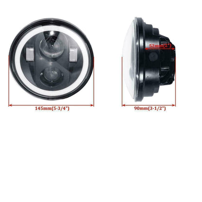 1бр. Кръгъл LED фар 5.75" 80W H4 букса, къси, дълги, дневни и мигач