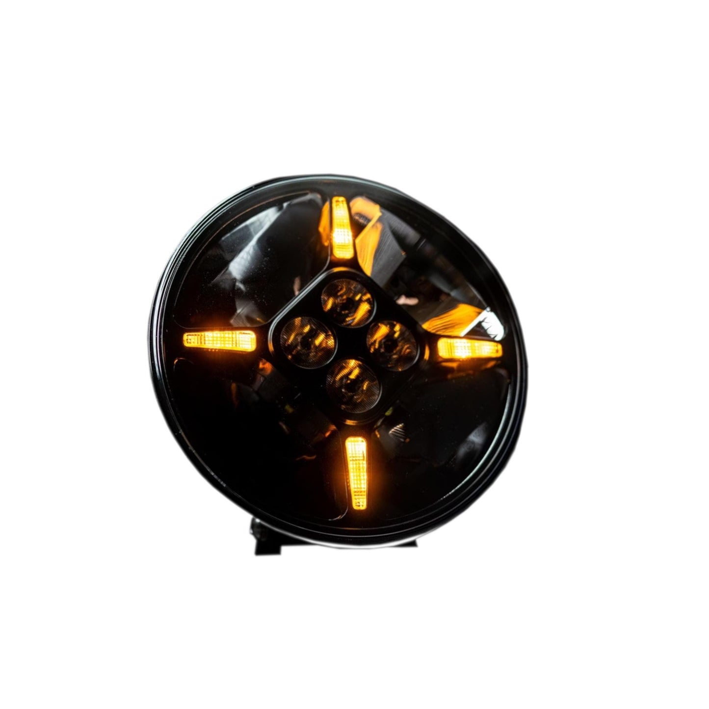 1бр Мощен LED фар 120W с дневна /DRL/ светлина, Ø 218 мм, 12V-24V Dark Knight