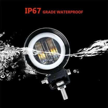 1бр Универсален Кръгъл LED халоген 3" 20W 1000lm 12V/24V диоден фар прожектор