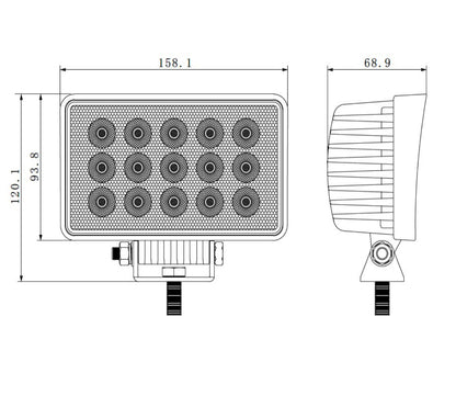 16См 45W Правоъгален Супер Мощен PRO Led Диоден Халоген Led Лампа Прожектор 12V 24V