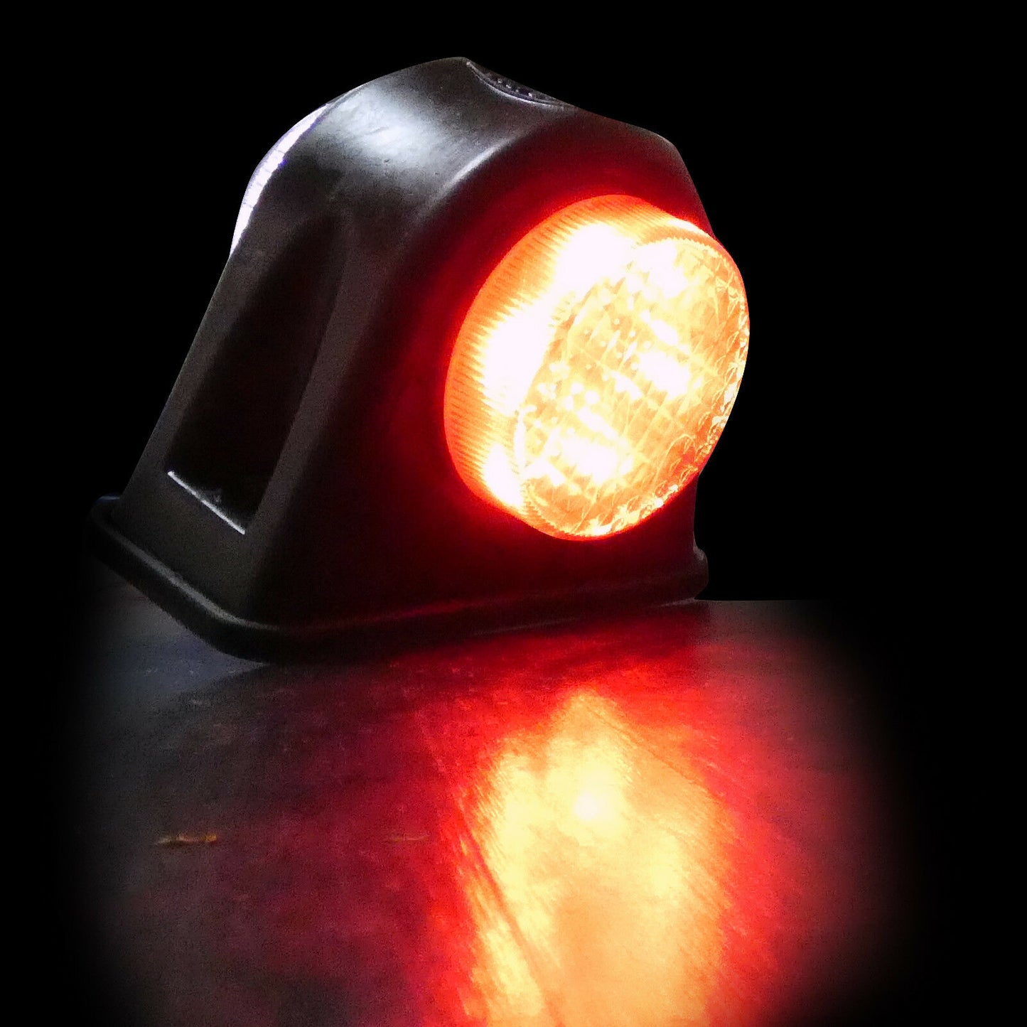 2 броя - 12V LED - Гумени Диодени Странични Маркери Рогчета Светлини За Камион Ремарке Платформа Бяло Червено