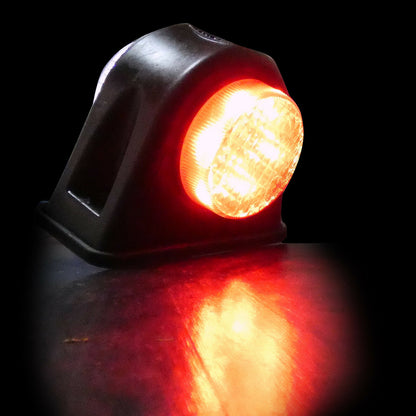 2 броя - 12V LED - Гумени Диодени Странични Маркери Рогчета Светлини За Камион Ремарке Платформа Бяло Червено