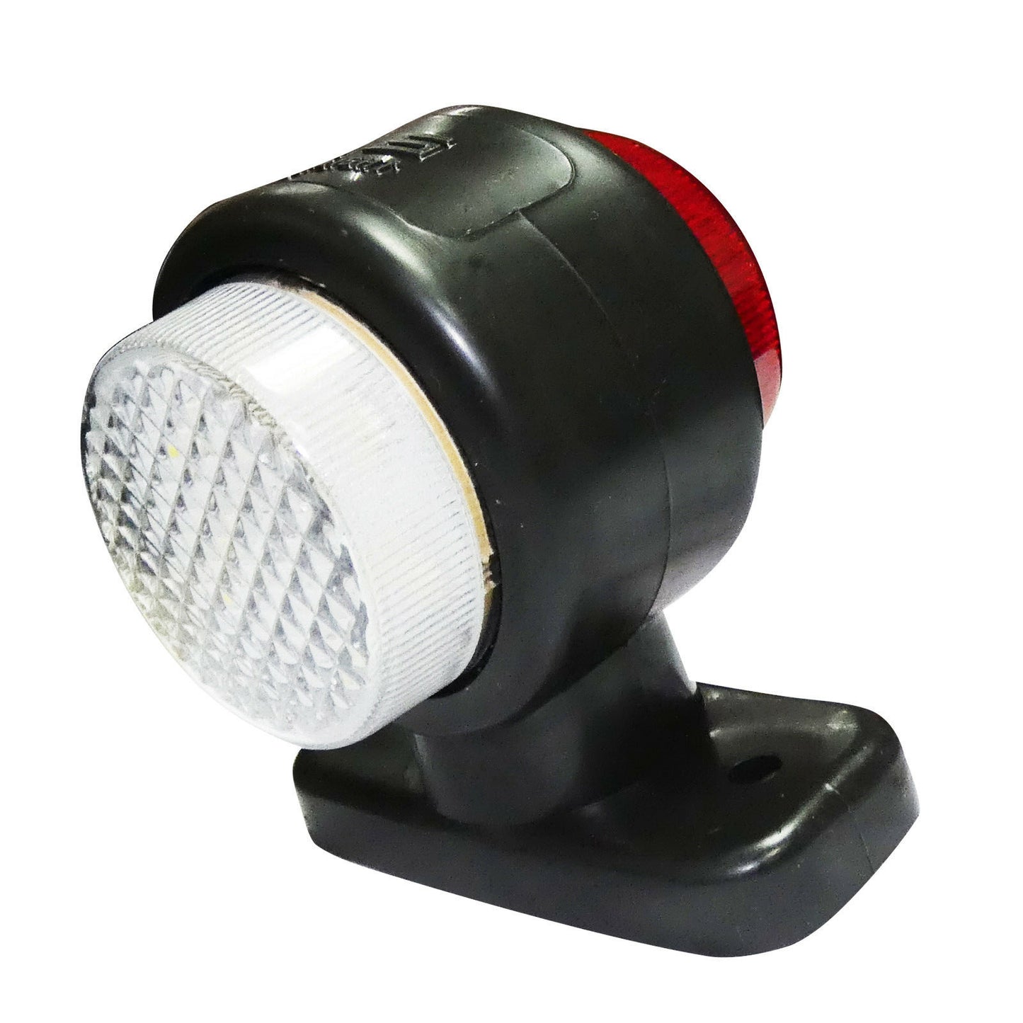 2 броя 12V LED Гумени Странични Рогчета Маркери - габаритни светлини за камион тир ремарке - 85мм х 80мм бяло-червено
