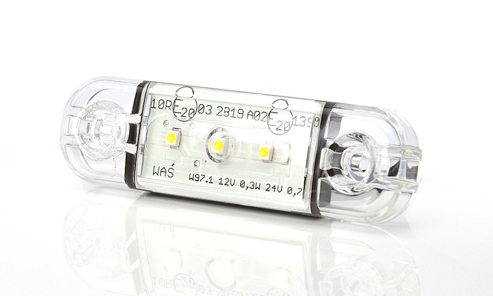LED Светодиоден Габарит, Маркер, Токос, Бял, Е-Mark, 3 LED, 12V-24V, 8,4 см