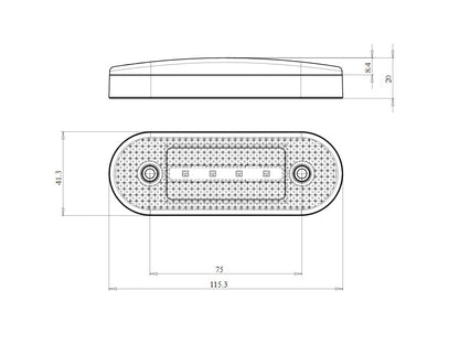 LED Светодиоден Габарит Със Стойка, Маркер, Оранжев, Вграден Рефлектор, Е-Mark, Ефект Неон, Водоустойчив, 12V-24V