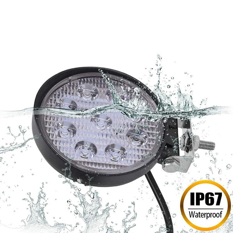 27W LED 12V 24V LED Диоден Халоген Фар Прожектор Задна Светлина Диодна Kръгла Лампа