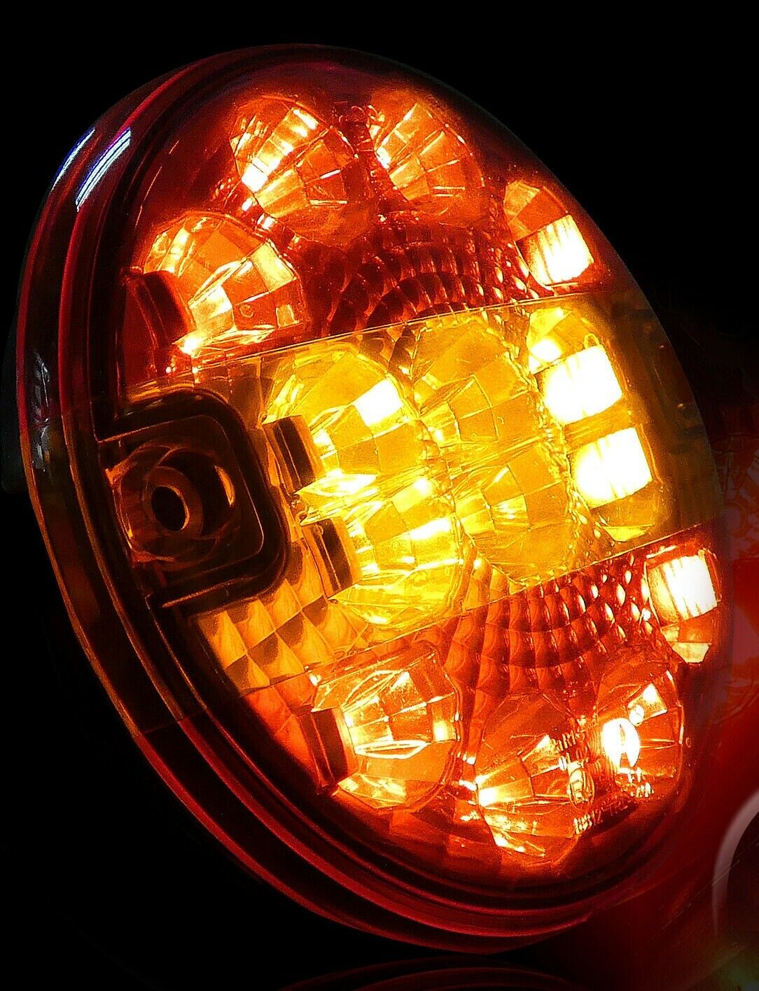 Комплект 2 Броя LED  Диоден Стоп Тип Хамбургер, Slim, Ø14cm, 12V-24V, За Камион, Ремарке, Бус , Каравана, Кемпер