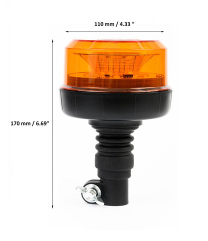 LED  Диодна Аварийна Сигнална Лампа Маяк Буркан 12/24V , Блиц, Slim, E-Mark, 12 SMD