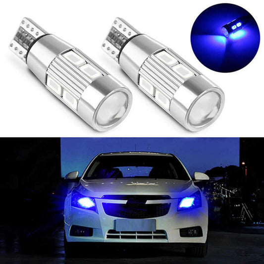 Led Крушка За Габарит Т10 W5W LED 10 SMD, Canbus, 12V Синя Светлина