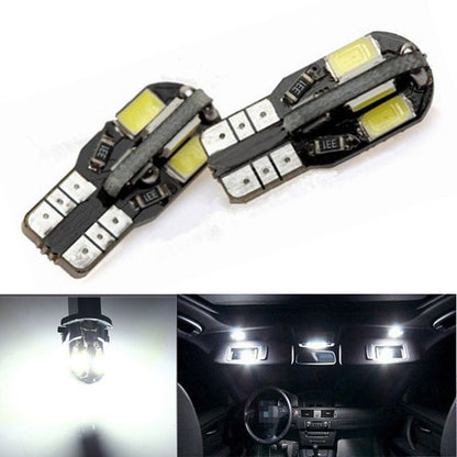 Led Крушки За Габарит, Т10 W5W LED 8 SMD 5730, Canbus, 12V, Бяла Светлина, Error free , Без грешки