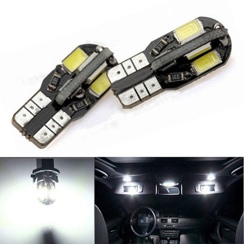 Led Крушки За Габарит, Т10 W5W LED 8 SMD 5730, Canbus, 12V, Бяла Светлина, Error free , Без грешки