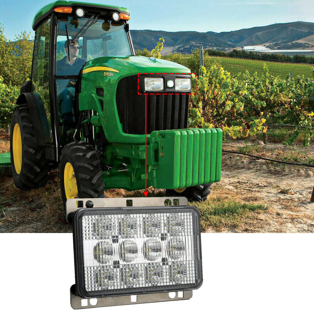 LED Диоден Халоген LED Фар - 5100lm 16.5cm 60W PRO - Късa/Дълга Светлина - John Deere Странично захващане