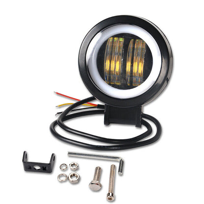 7D LED Халоген 7.5см Кръгла Диодна Работна Лампа Диоден Фар Прожектор Задна Светлина 20W 1000lm 12V/24V