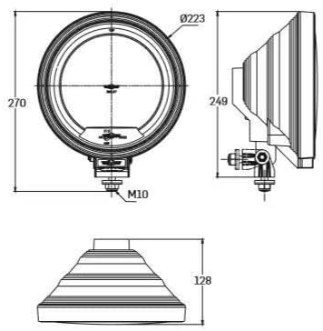 23см - Универсален халоген фар с габарит - светлини за мъгла - 12V H1 + 12V 5W 501/507