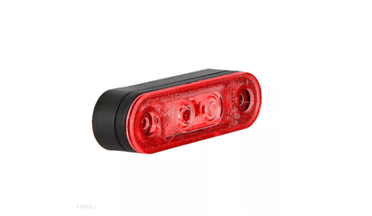 LED Светодиоден Габарит, Маркер, Токос, Червен, Овален, Е-Mark, 3 LED, 12V-24V, 8 см