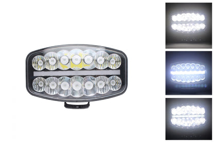 80W LED  Фар Халоген, Три Функции, Неон ефект, Neon 24,5см x 13,9см, 4100lm, 12V - 24V, E-Mark Подходящ За DAF MAN Scania Volvo и др.
