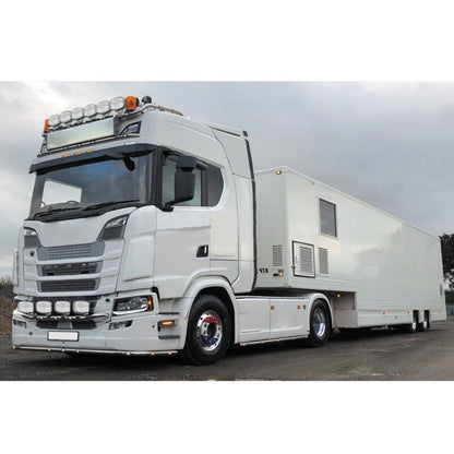 80W LED  Фар Халоген, Три Функции, Неон ефект, Neon 24,5см x 13,9см, 4100lm, 12V - 24V, E-Mark Подходящ За DAF MAN Scania Volvo и др.