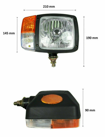 Десен Кристален Фар С Букса, Фар с Mигач, Габарит, За Трактор Багер Комбайн Фадрома Снегорин и др.