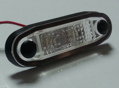 LED Светодиоден Габарит, Маркер, Токос, С Гума, Бял Цвят, Овален, Е-Mark, 24V, 7,5 см