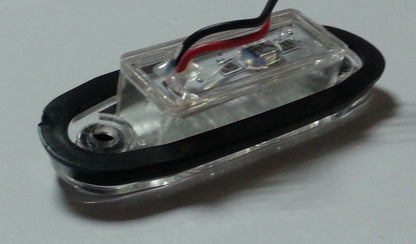 LED Светодиоден Габарит, Маркер, Токос, С Гума, Бял Цвят, Овален, Е-Mark, 24V, 7,5 см