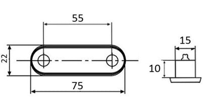LED Светодиоден Габарит, Маркер, Токос, С Гума, Бял Цвят, Овален, Е-Mark, 24V, 7,5 см