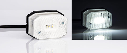 LED  Габарит с Рефлектор, Бяла Светлина, Маркер, Токос, 12V - 24V, E-Mark E9, За Каравана, Кемпер и др.
