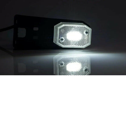 2 Броя LED  Габарит със Стойка, Рефлектор, Бяла Светлина, Маркер, Токос, 12V - 24V, E-Mark E9, За Каравана, Кемпер и др.