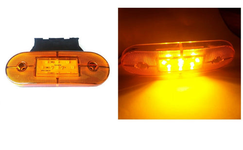 12V LED Оранжев Жълт Диоден Маркер Габарит Токос със 9 светодиода за камион ремарке бус ван каравана платформа