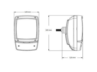 Ляв LED Фар с Мигач, Подходящ за Трактор, Комбайн, Багер, Снегорин и др - 4 диода, 12W, 1000lm