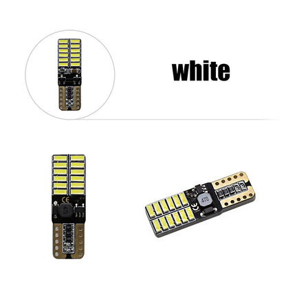 Комплект от 2 броя T10 Led крушки, W5W 4014 24SMD, 12V 24 V, бяла светлина 6000K в блистер
