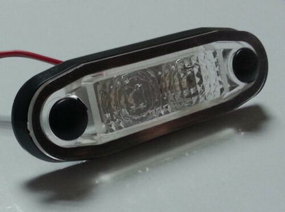 LED Светодиоден Габарит, Маркер, Токос, С Гума, Червен Цвят, Овален, Е-Mark, 12V, 7,5 см