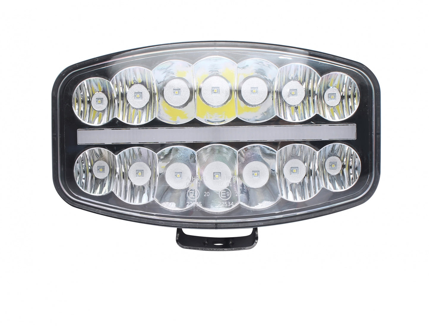 80W LED  Фар Халоген С Три Функции Неон ефект Бяло-Жълто/Оранжево Neon 24,5см x 13,9см 4100lm 12V - 24V E-Mark Подходящ За DAF MAN Scania Volvo Iveco и др.