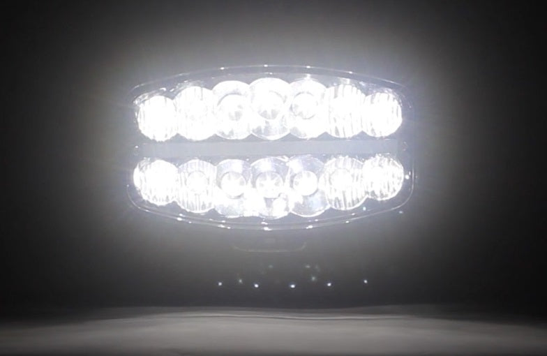 80W LED  Фар Халоген С Три Функции Неон ефект Бяло-Жълто/Оранжево Neon 24,5см x 13,9см 4100lm 12V - 24V E-Mark Подходящ За DAF MAN Scania Volvo Iveco и др.