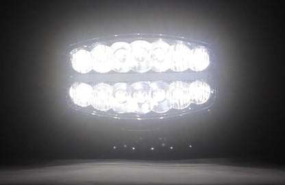 80W LED  Фар Халоген С Три Функции Неон ефект Бяло-Жълто/Оранжево Neon 24,5см x 13,9см 4100lm 12V - 24V E-Mark Подходящ За DAF MAN Scania Volvo Iveco и др.