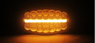 80W LED  Фар Халоген С Три Функции Неон ефект Бяло-Жълто/Оранжево Neon 24,5см x 13,9см 4100lm 12V - 24V E-Mark Подходящ За DAF MAN Scania Volvo Iveco и др.