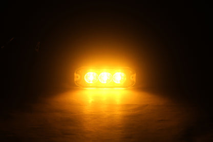 12-24V LED Жълта Аварийна Лампа Блиц Светлина Мигаща За Пътна Помощ Платформа и др. 8W с 4 режима 8х3 cm.