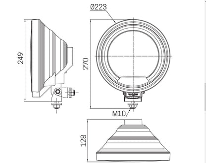 23см Кръгъл халогенен фар светлини за мъгла с насочена светлина + LED Angel Eye LED Функция Ангелски Очи 12/24V Жълта светлина Жълт