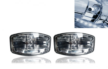 Комплект 2бр халогени, 265mmx161mm, 12V/24V, Крушка H7 + 6 LED диода, E-Mark