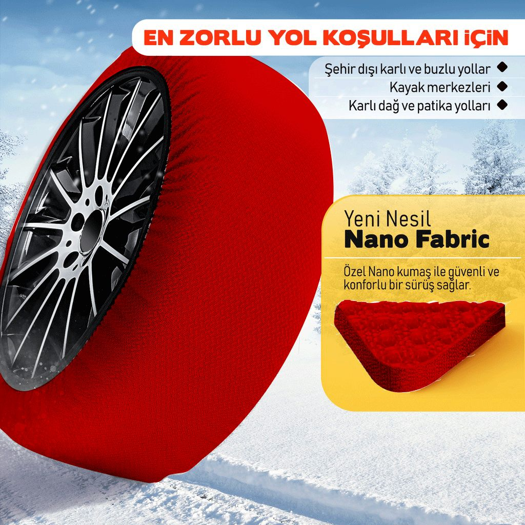 Комплект от 2 броя текстилни вериги за сняг размер ХЛ XL X-Large
