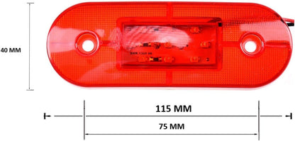 24V LED Червен диоден маркер габарит токос със 9 светодиода за камион ремарке бус ван каравана платформа и др.