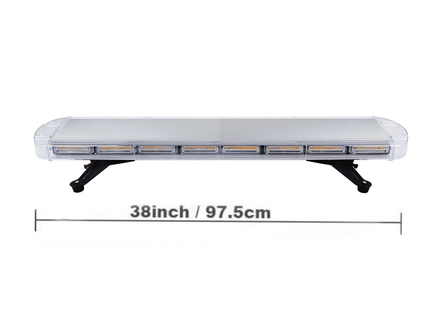 Мощна аварийна сигнална лампа 98 см LED блиц маяк буркан led бар 12-24V със 16 режима на работа жълта за пътна помощ платформа снегорин багер бус ван и др.