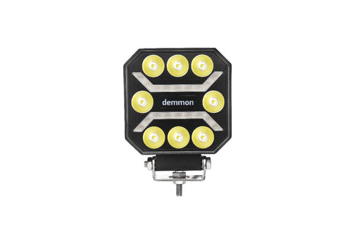 Универсална мощна LED диодна лампа халоген бяла светлина 27W 12V - 24V за камион трактор ролбар АТВ джип земеделски и селскостопански машини и др. 110 x 110 x 37 mm E-mark E9