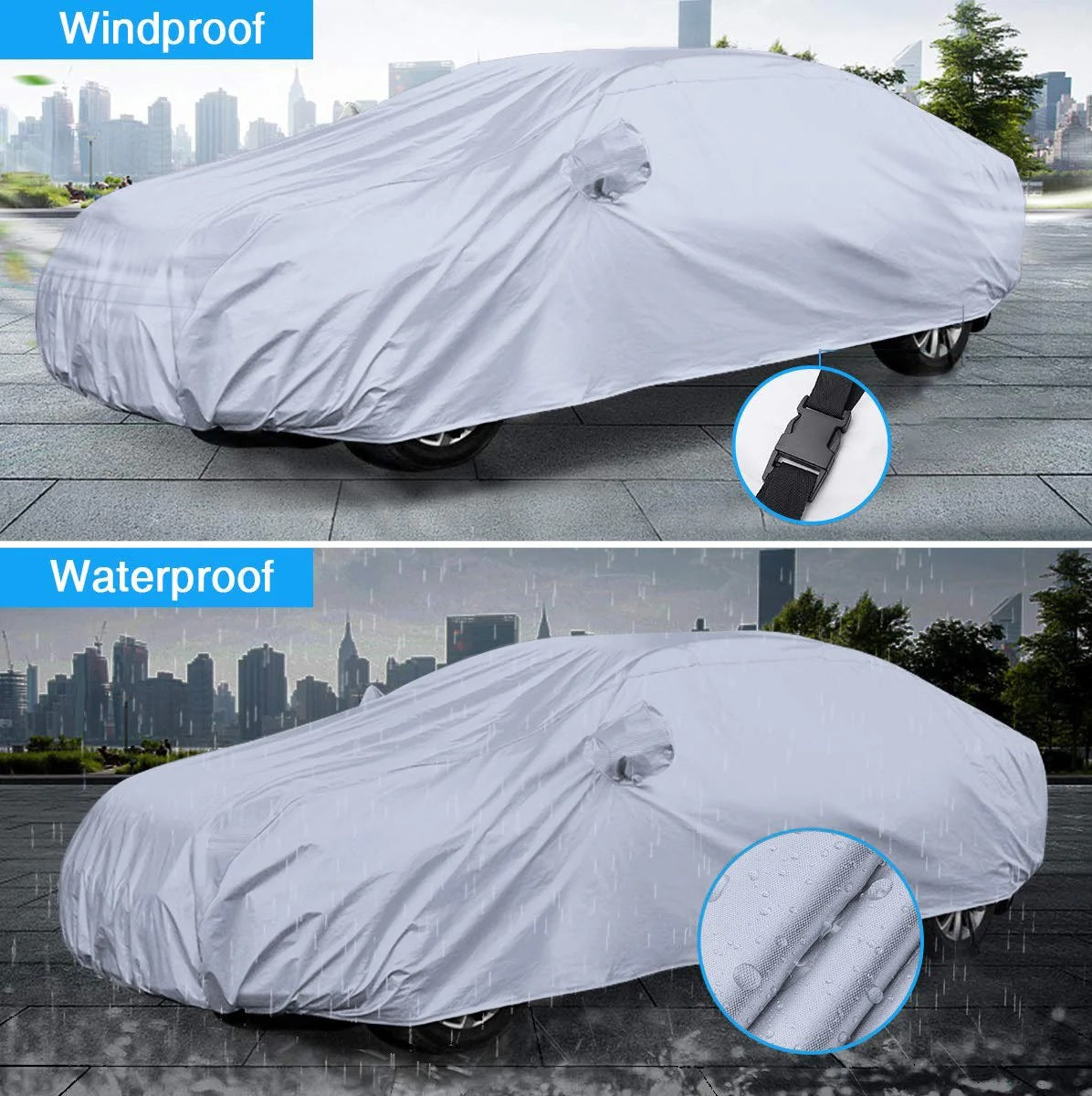 Водоустойчиво висококачествено покривало за автомобил размер XXL ХХЛ 520cm x 200cm x 150cm в чанта за съхранение